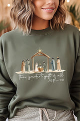 UL180-E3183 Nativity Gift Graphic Sweatshirt $20