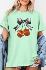 5000-E3055 Football Cherries Graphic Heavy Cotton Tee $9