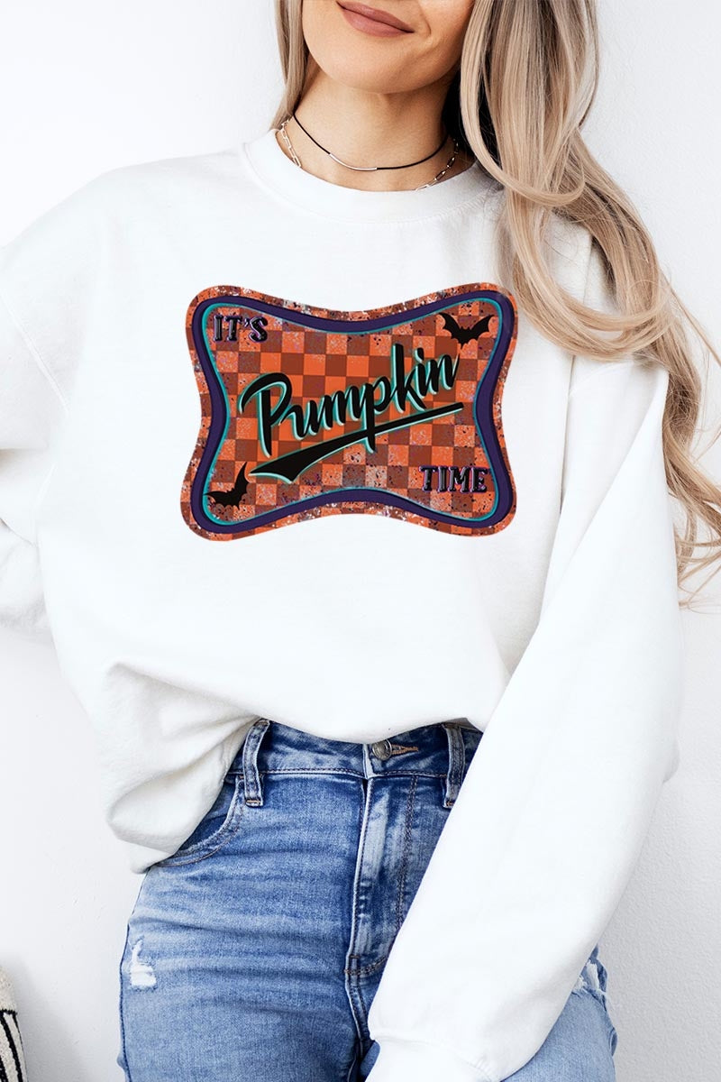 UL180P-E3144 Itu2019s pumpkin time Graphic Plus Sweatshirt $25