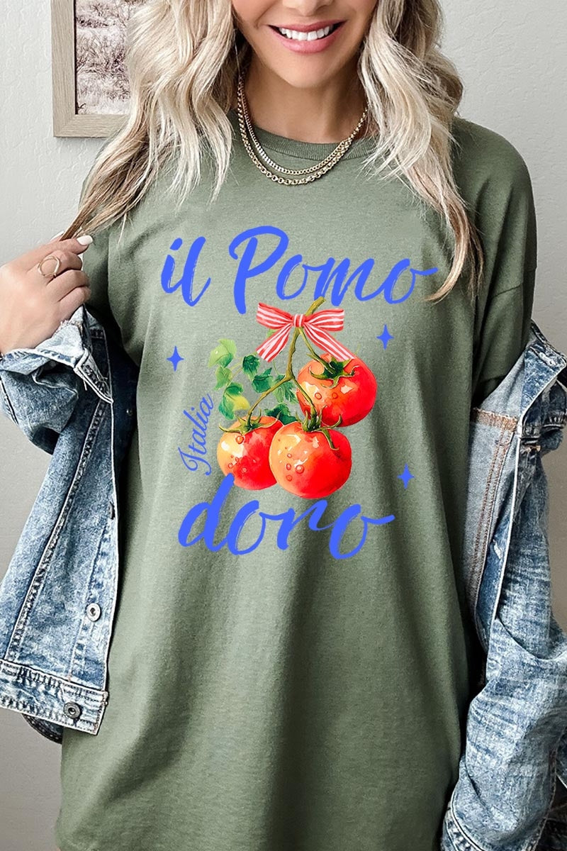 5000P-E3070 Il Pomodoro Tomato Graphic Plus Heavy Cotton Tee $12.75
