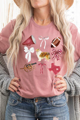 US3001-E3079 Texas Football Graphic Tee $12.5