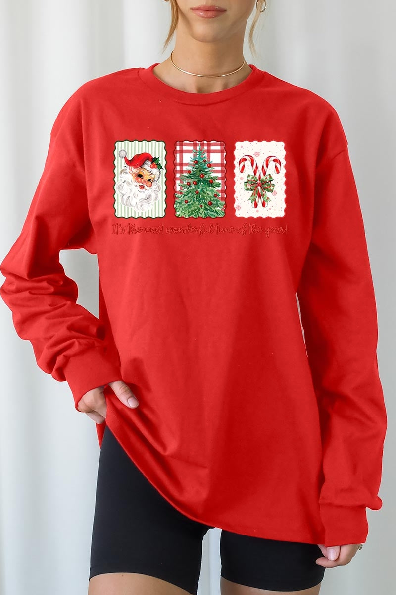 UL240-E3201 Most Wonderful Time Graphic Long Sleeve Tee $13.75