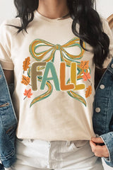 US3001P-E3121 Fall Brushstroke Bow Graphic Plus Tee $16