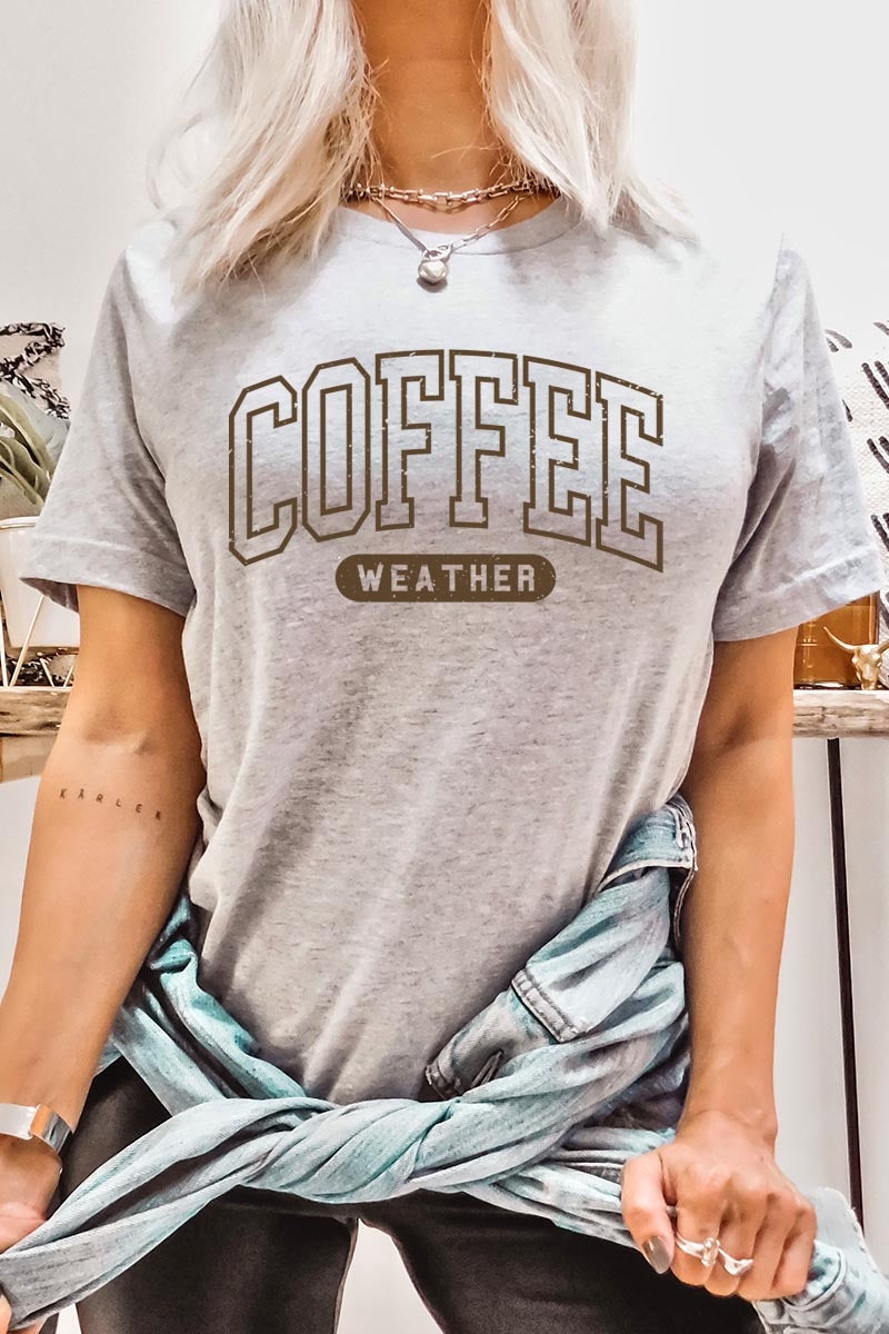 US3001P-E3207 Coffee Weather Graphic Plus Tee $16
