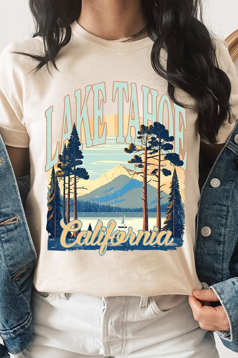 US3001-E3059 Lake Tahoe Graphic Tee $12.5