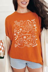 5000-E3181 Christmas Doodle Graphic Heavy Cotton Tee $9