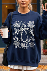 UL180P-E3162 Fall Pumpkin Graphic Plus Sweatshirt $25