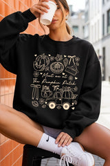 UL180P-E3163 Pumpkin Patch Doodle Graphic Plus Sweatshirt $25