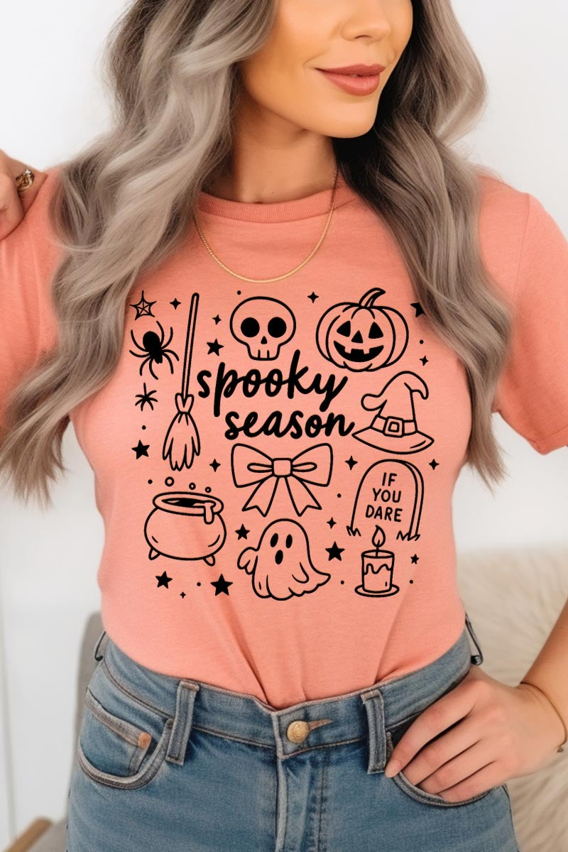 US3001-E3141 Halloween Doodle Graphic Tee $12.5
