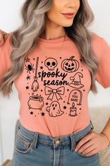 US3001-E3141 Halloween Doodle Graphic Tee $12.5