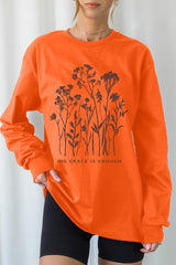 UL240-E3146 Christian Wildflower Graphic Long Sleeve Tee $13.75