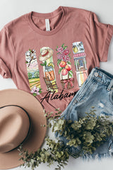 US3001P-E3061AL Alabama State Brushstroke Graphic Plus Tee $16