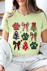 US3001P-E3195 Christmas Bow Paw Graphic Plus Tee $16