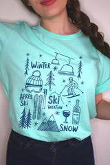 US3001-E3188 Ski Doodle Graphic Tee $12.5