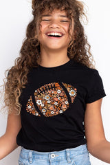 US3001Y-E3133Z Floral Football Kids Graphic Tee $11