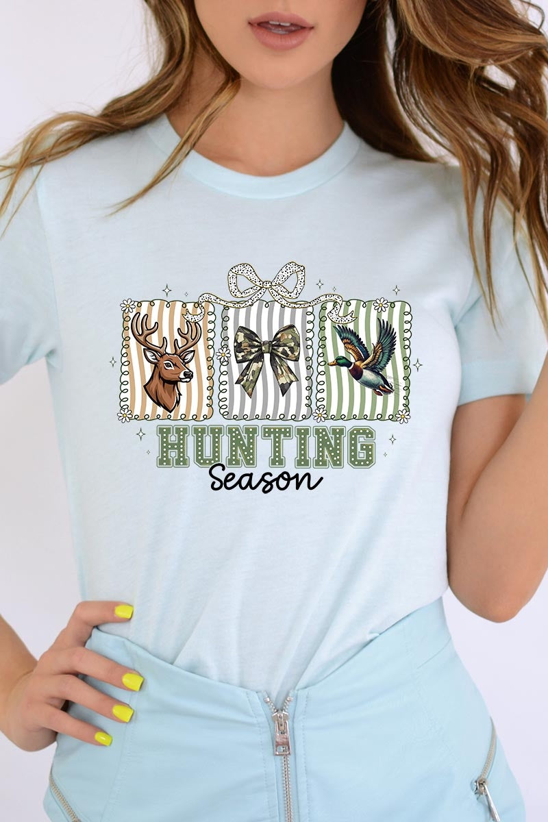 US3001-E3192 Deer & Duck Hunting Season Graphic Tee $12.5