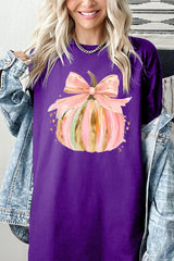 5000P-E3083 Brushstroke Pumpkin Graphic Plus Heavy Cotton Tee $12.75