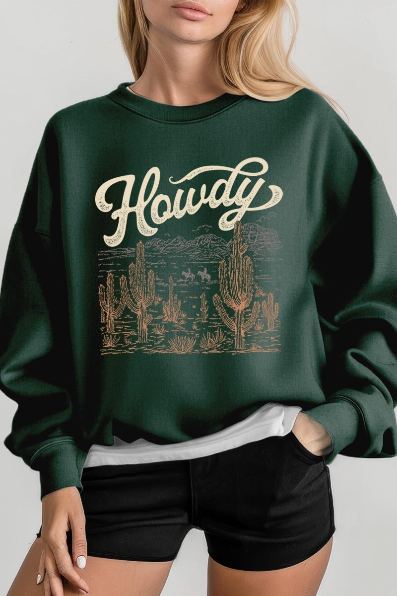UL180-E3095 Howdy Desert Western Graphic Sweatshirt $20