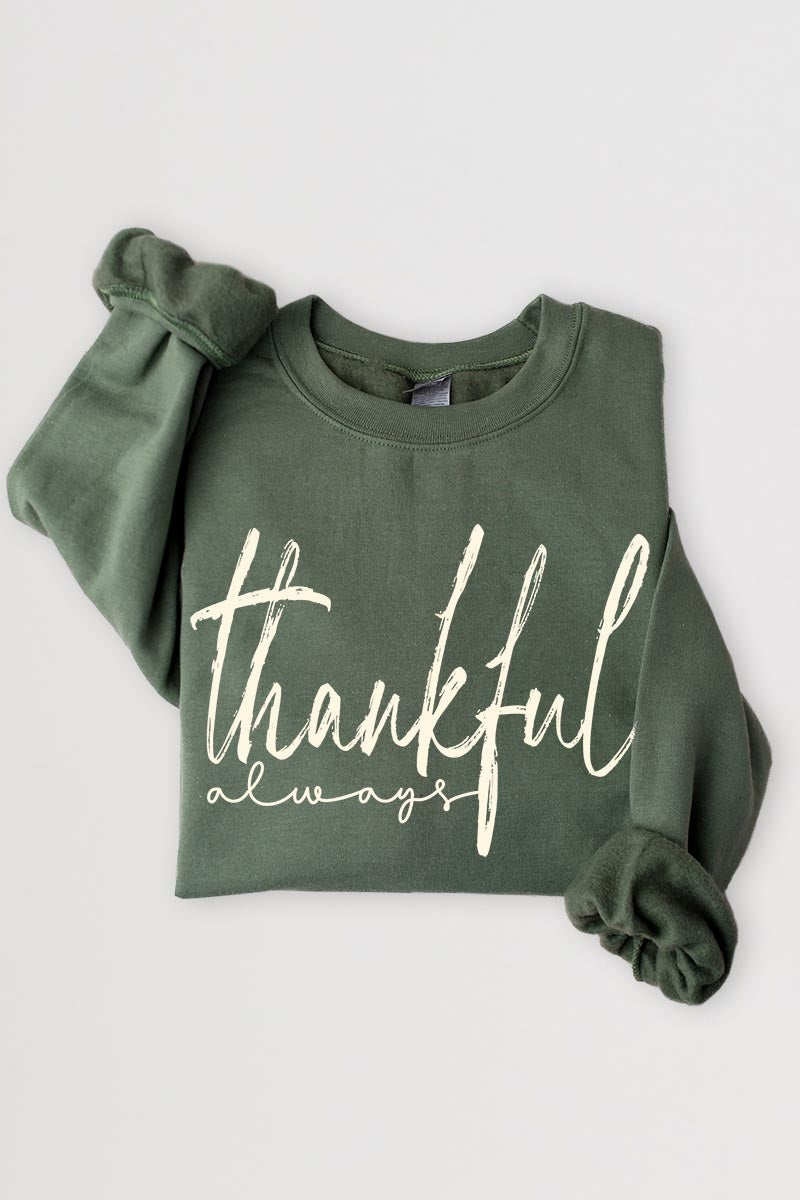 UL180P-E3170 Thankful Graphic Plus Sweatshirt $25