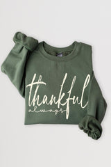 UL180P-E3170 Thankful Graphic Plus Sweatshirt $25