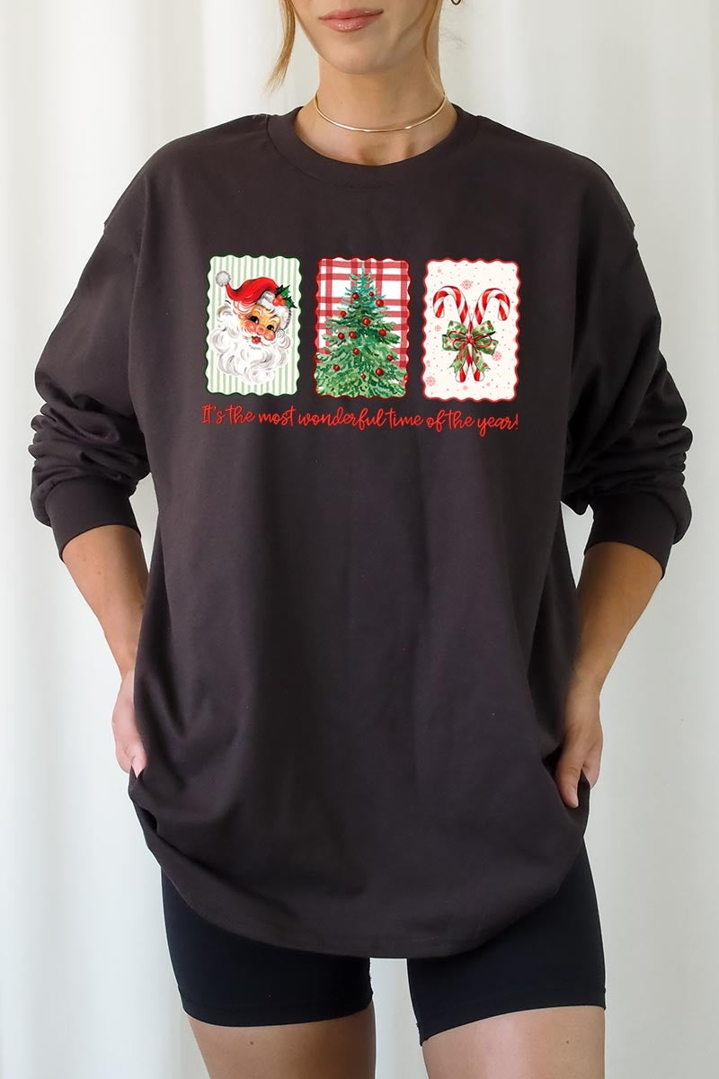 UL240-E3201 Most Wonderful Time Graphic Long Sleeve Tee $13.75