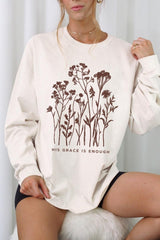 UL240-E3146 Christian Wildflower Graphic Long Sleeve Tee $13.75