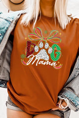 US3001P-E3194 Dog Mama Christmas Paw Graphic Plus Tee $16