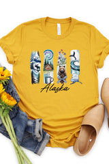 US3001P-E3061AK Alaska State Brushstroke Graphic Plus Tee $16