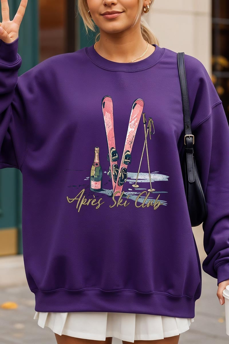 UL180-E3187 Apres Ski Club Graphic Sweatshirt $20