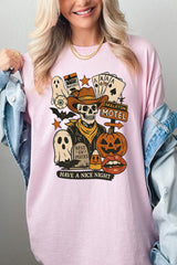 5000P-E3107 Spooky Skeleton Graphic Plus Heavy Cotton Tee $12.75