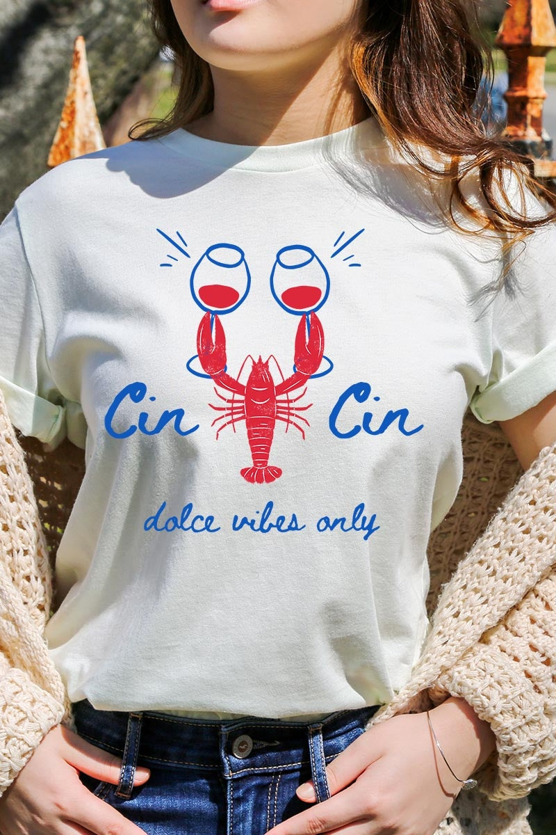 US3001-E3069 Cin Cin Lobster Celebration Graphic Tee $12.5