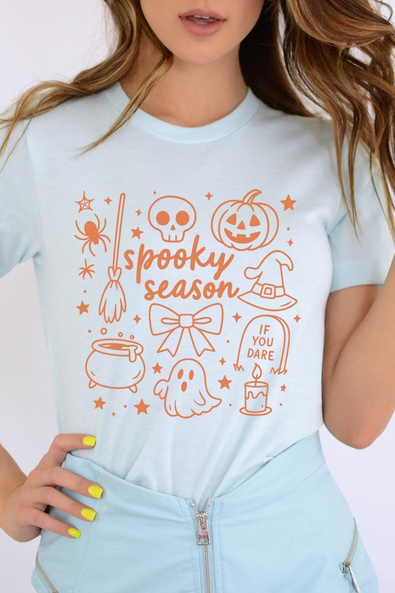 US3001P-E3141 Halloween Doodle Graphic Plus Tee $16