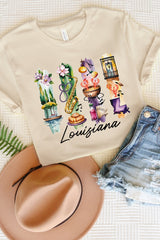 US3001-E3061LA Louisiana State Brushstroke Graphic Tee $12.5