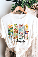 US3001-E3061AR Arkansas State Brushstroke Graphic Tee $12.5