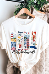 US3001P-E3061MA Massachusetts State Brushstroke Graphic Plus Tee $16