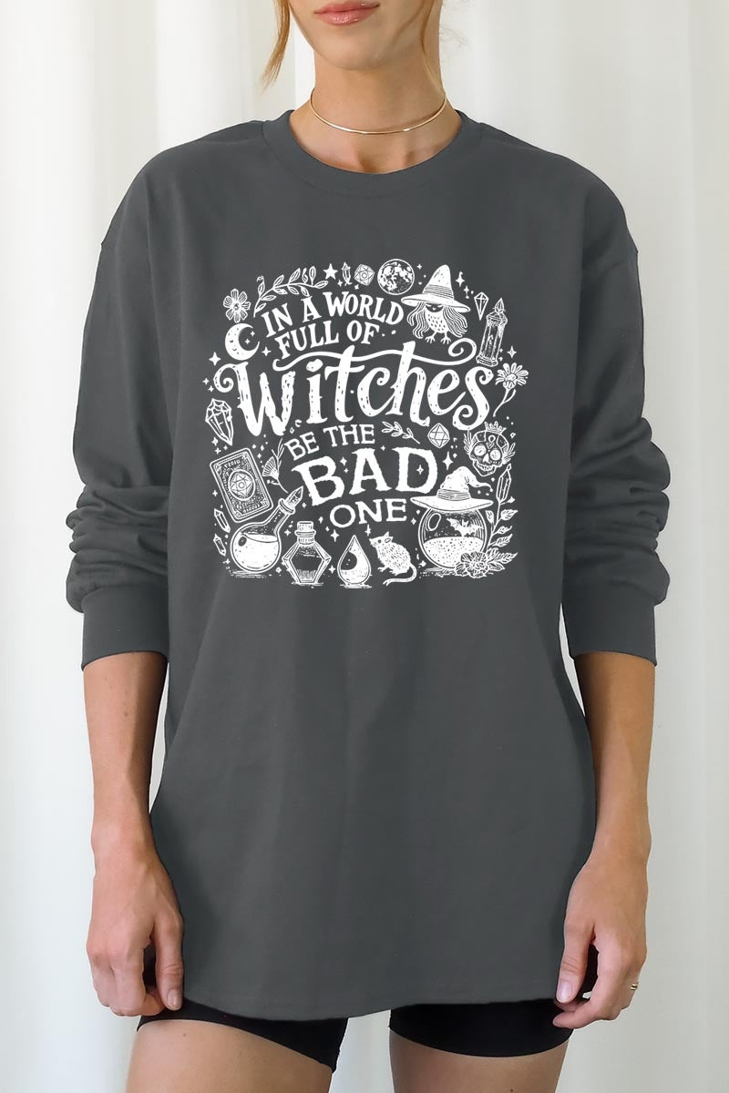 UL240-E3139 In a World of Witches Graphic Long Sleeve Tee $13.75