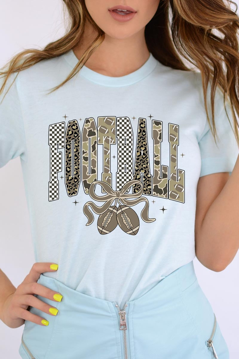 US3001-E3132 Camo Football Graphic Tee $12.5