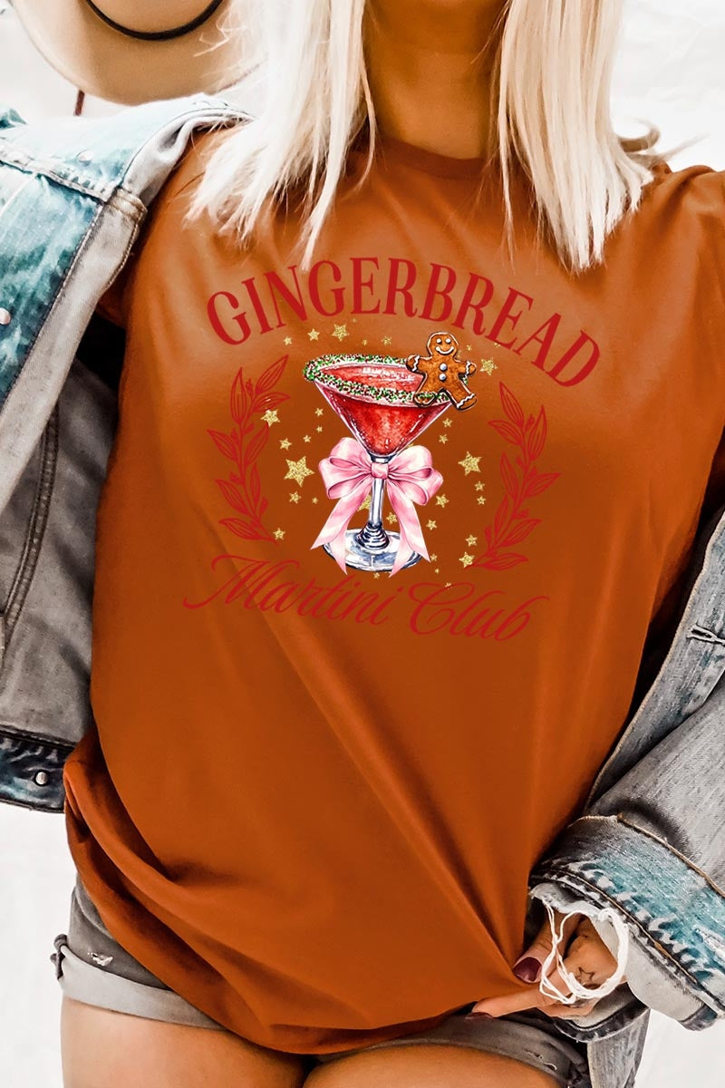 US3001-E3216 Gingerbread Martini Club Graphic Tee $12.5