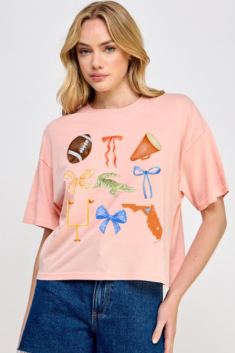 CTS-E3078 Florida Football Graphic Relaxed Crop Top $11