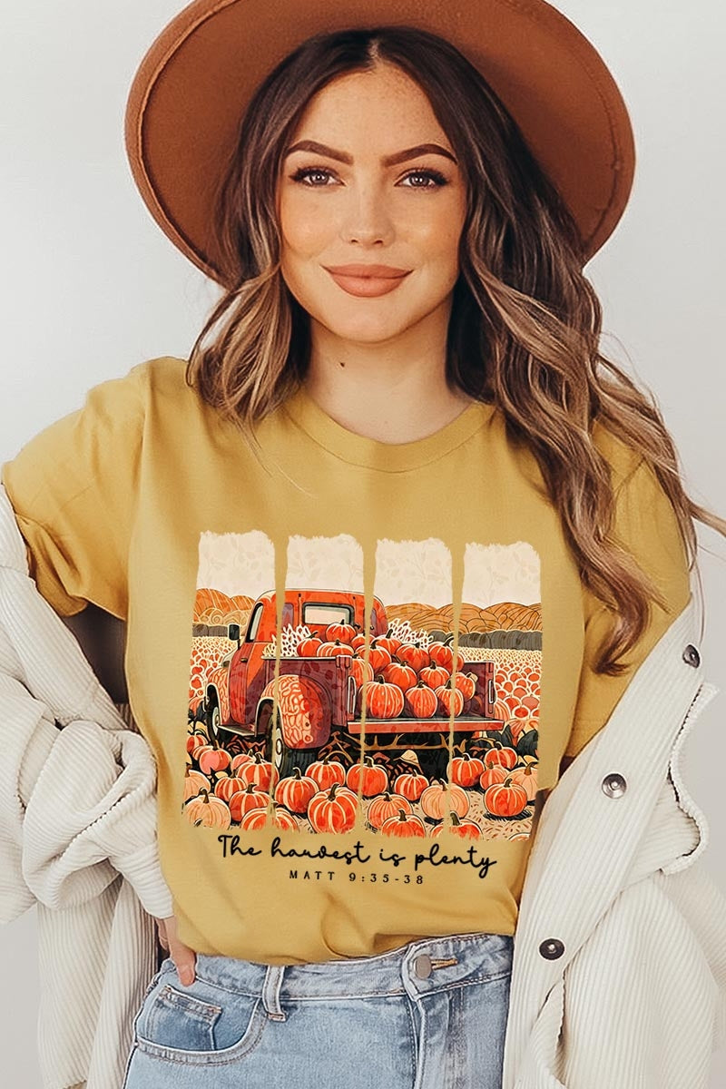 US3001-E3172 Harvest Is Plenty Graphic Tee $12.5