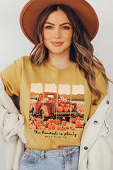 US3001P-E3172 Harvest Is Plenty Graphic Plus Tee $16