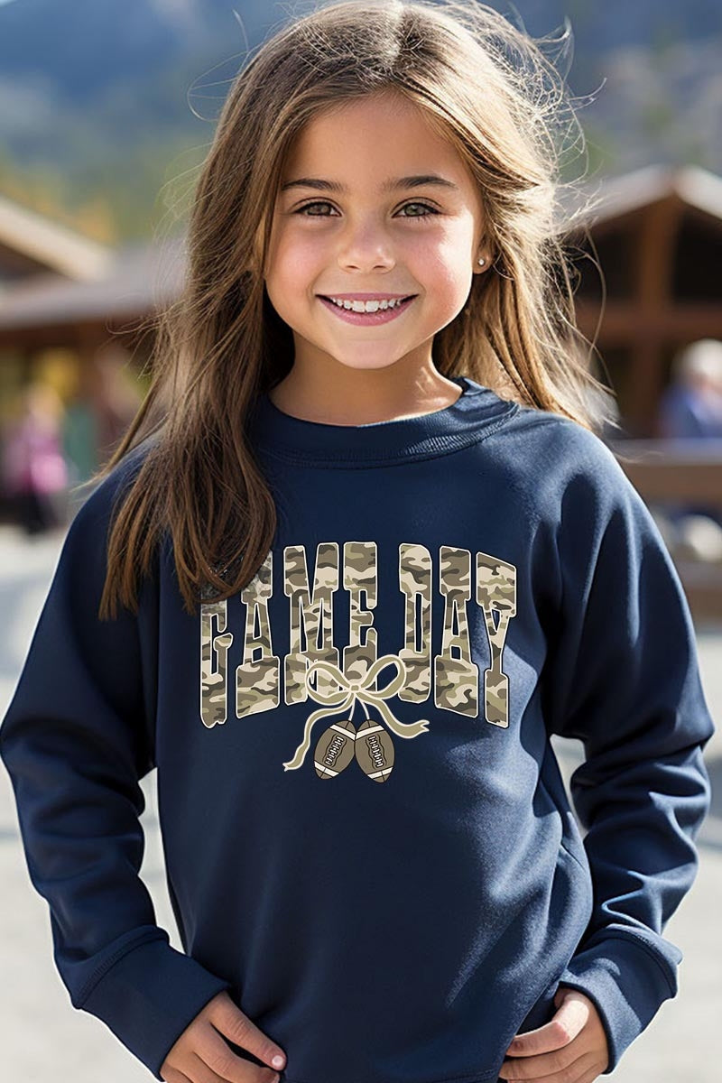 UL180B-E3131Z Football Game Day Camo Kids Graphic Sweatshirt $20