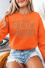 UL180P-E3179 Joy of the Lord Graphic Plus Sweatshirt $25