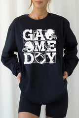 UL240P-E3073 Distressed Game Day Graphic Plus Long Sleeve Tee $17