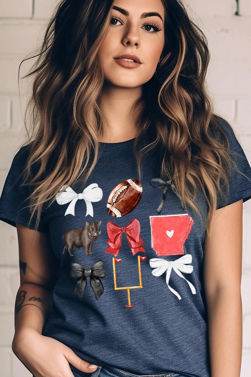 US3001-E3077 Arkansas Football Graphic Tee $12.5