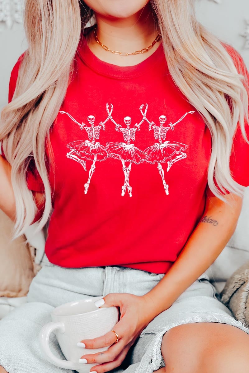 US3001P-E3156 Halloween Ballerina Graphic Plus Tee $16