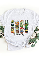 US3001-E3061VT Vermont State Brushstroke Graphic Tee $12.5