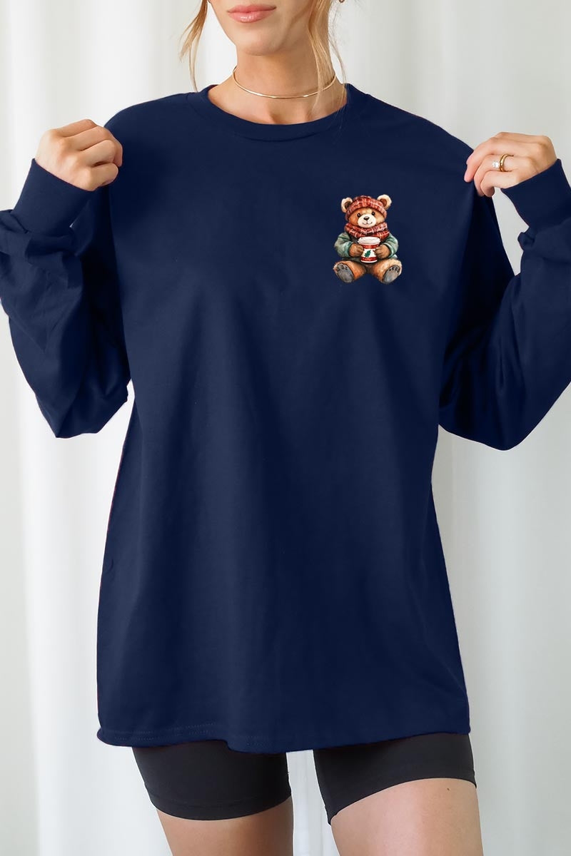 UL240P-E3175 Christmas bear Graphic Plus Long Sleeve Tee $17