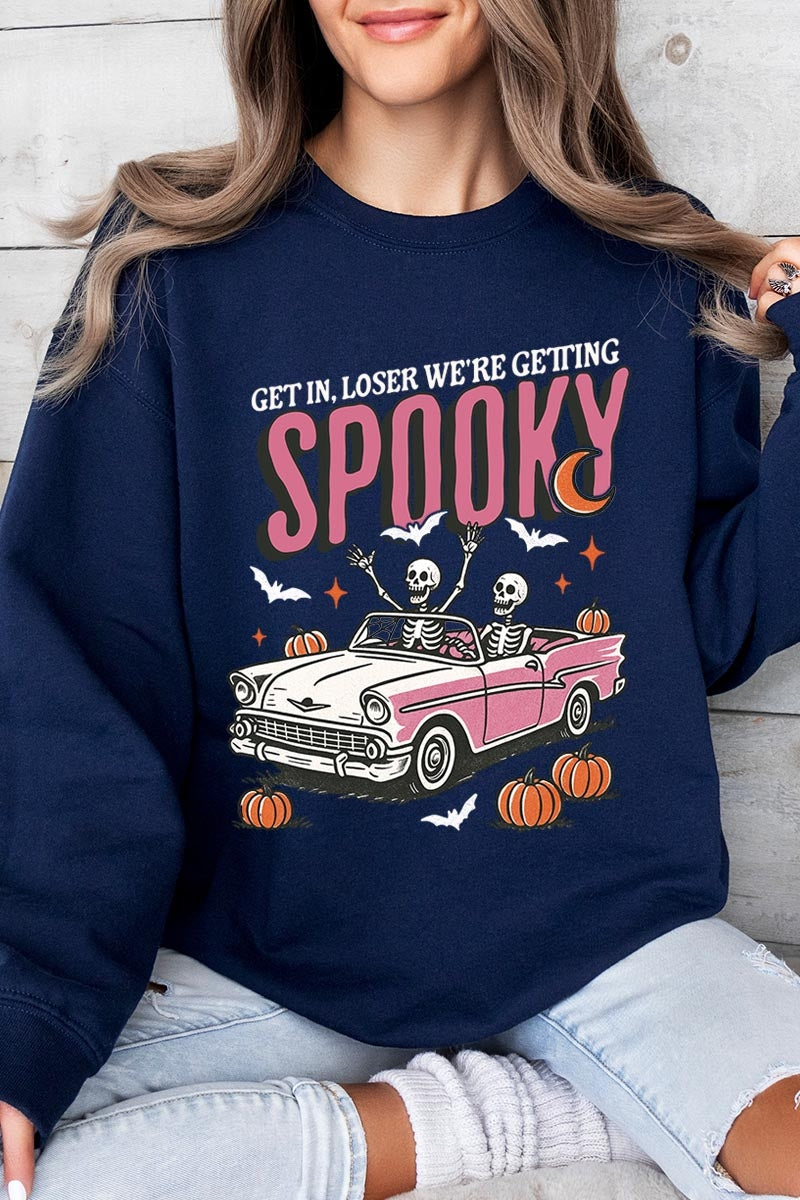 UL180P-E3142 Spooky Skeleton Graphic Plus Sweatshirt $25