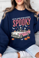 UL180-E3142 Spooky Skeleton Graphic Sweatshirt $20